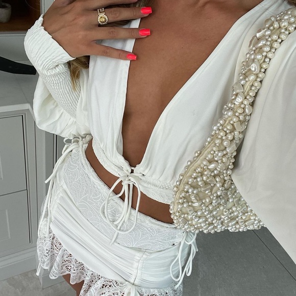 RARE Zara Pearl Shoulder Bag - Picture 10 of 17